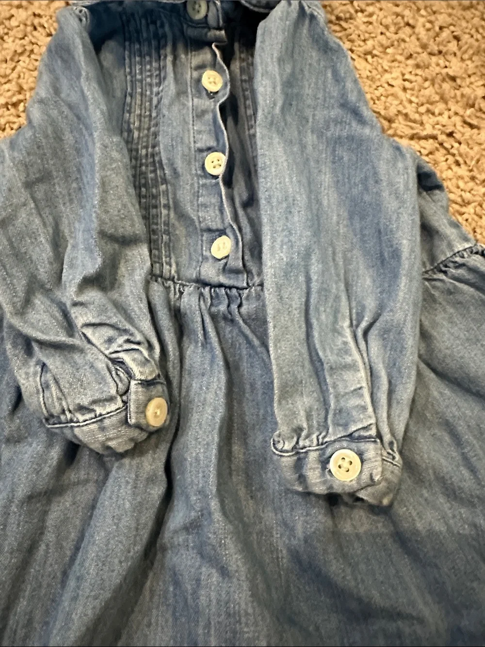 GAP Light Blue Denim Button-Front Dress